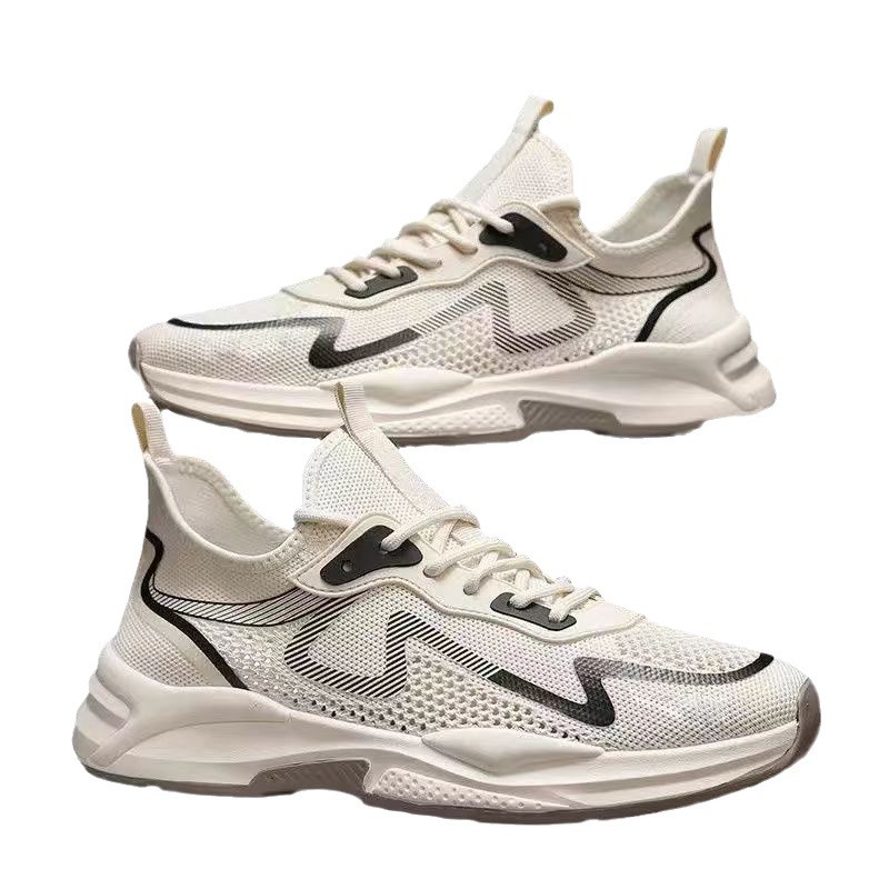 Men's 2024 autumn new style men's shoes, summer hollowed-out flying mesh upper work, sports, running and casual shoes for export wholesale Item Picture
