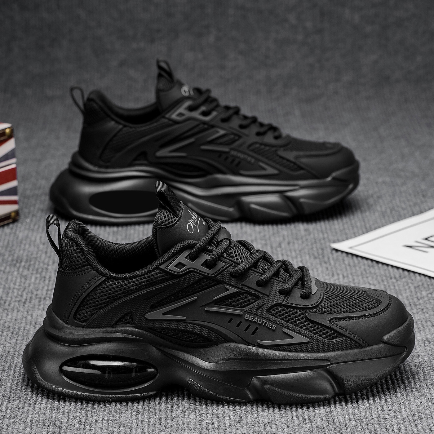 Dad shoes, men's summer new breathable mesh shoes, men's trendy and versatile thick-soled sports shoes, casual running shoes Specification drawing