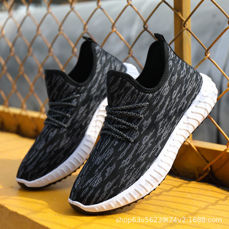 【 Dropshipping 】 Coconut Shoes 2022 Autumn/Winter New Men's Shoes: Trendy fleece Versatile and breathable fei-woven sports shoes for men details Picture