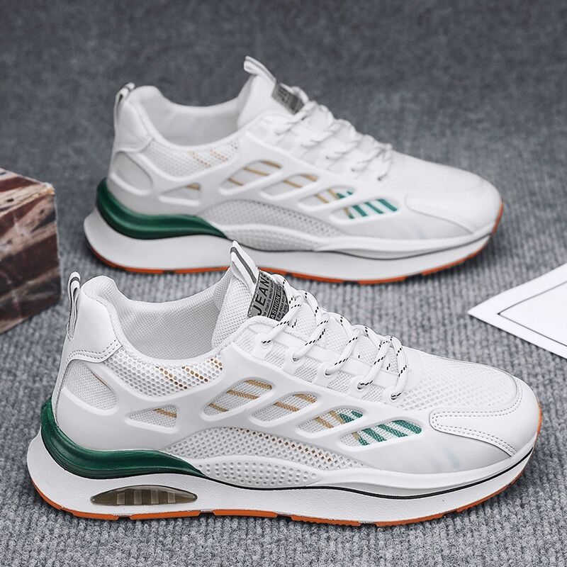 Summer new breathable mesh sports shoes for men, trendy and versatile white sneakers for male students, height-increasing dad shoes Application Scenario