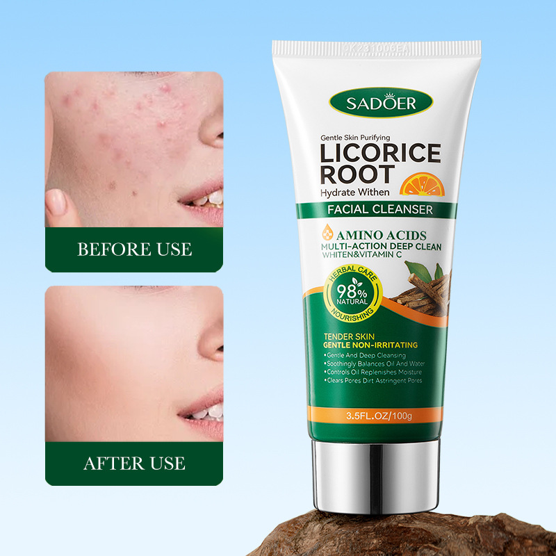 Cross-border export wholesale of SADOER licorice amino Acid Hydrating Whitening Facial Cleanser and Brightening Facial Cleanser Application Scenario