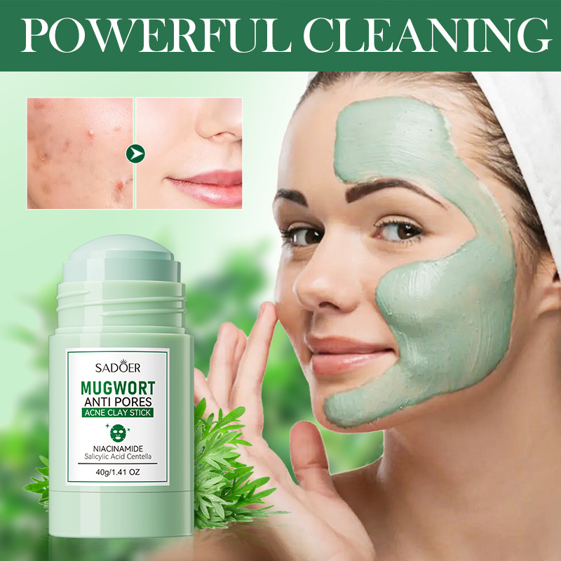 All-english SADOER mugwort mud mask sticks for deep cleansing and acne removal, gentle student cleansing mud masks for cross-border wholesale details Picture