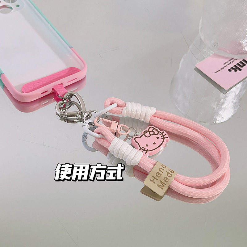 One-piece consignment cat phone chain imitation gold 999 keychain pure gold Kt cat bag pendant Hello Kitty pendant details Picture