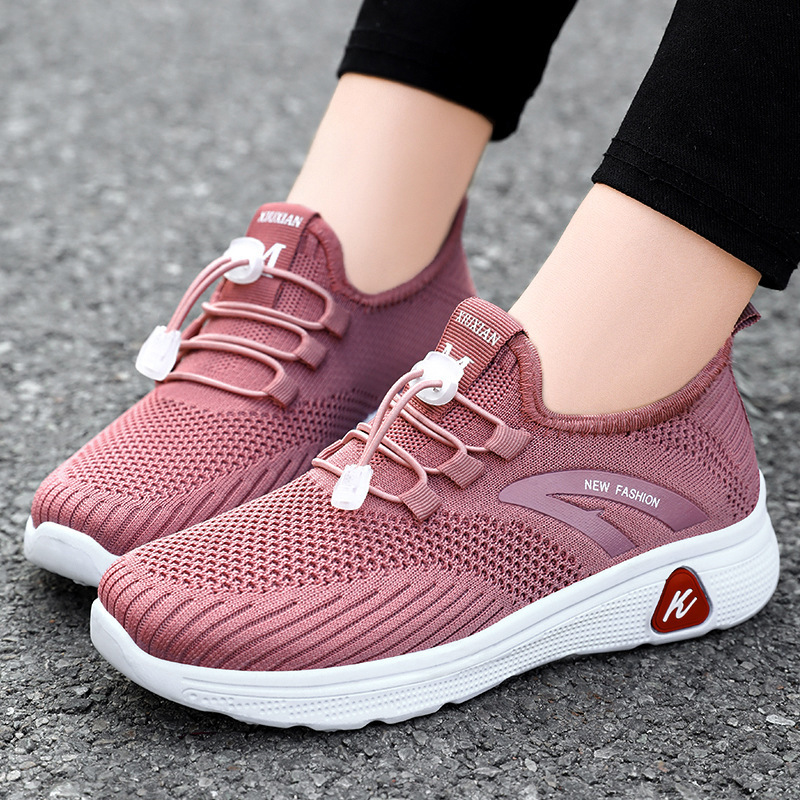 Spring 2025 new style of fitness walking shoes, old Beijing cloth shoes for women, middle-aged and elderly people, summer breathable sports and leisure square dance single shoes Specification drawing