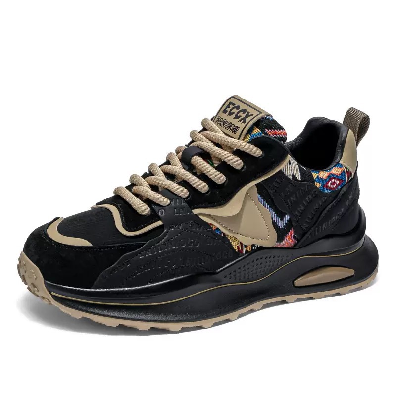Spring Men's shoes 2025 New breathable shoes, men's trendy and versatile thick-soled sports shoes, casual running dad trendy shoes Item Picture