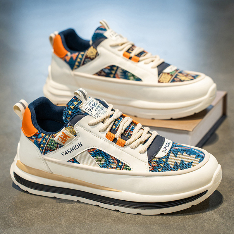 Summer breathable men's shoes 2025 new embroidered casual sports board shoes, trendy and versatile, height-increasing Forrest Gump Dad trendy shoes Application Scenario