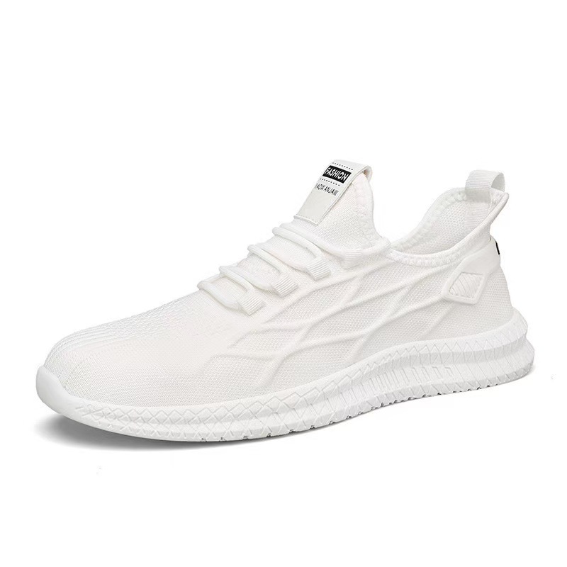 Soft-soled men's shoes, new summer lightweight and breathable running shoes, mesh white sneakers, Feizhi trendy shoes, cross-border wholesale Specification drawing