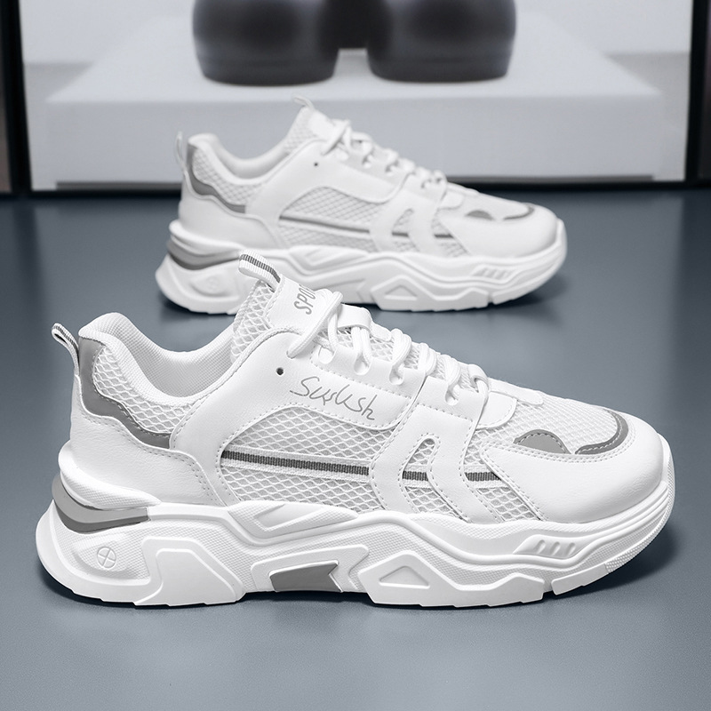 Summer men's shoes 2024 new breathable mesh shoes, men's sports shoes, trendy and versatile thick-soled casual dad shoes details Picture