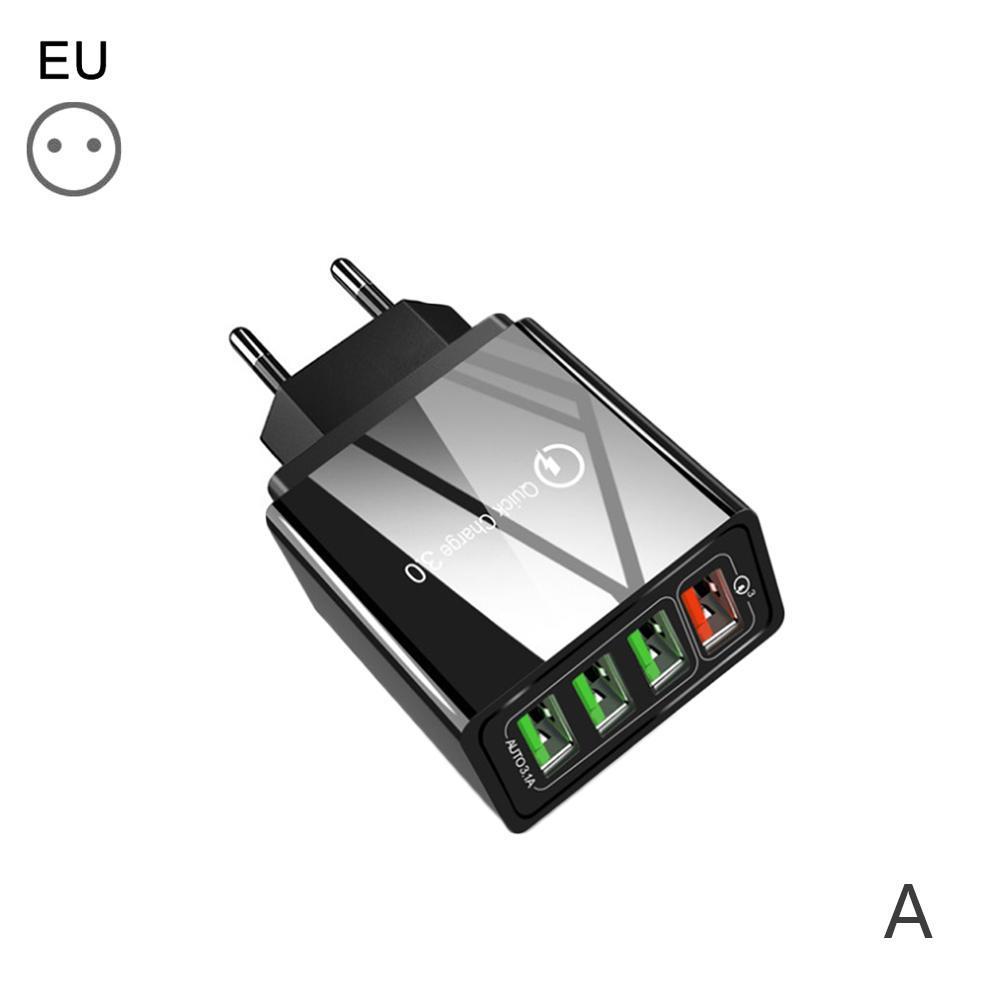QC3.0 Fast charging 4USB multi-port travel phone charger in stock for US, European and British standards Item Picture