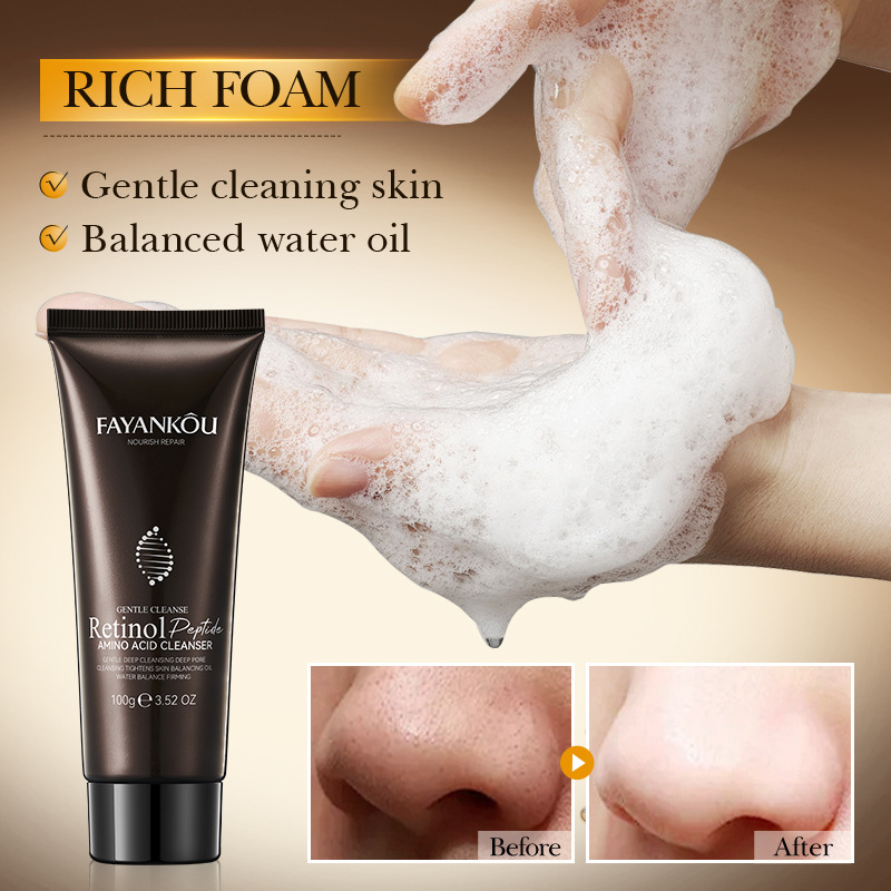 All-english FAYANKOU Retinol Peptide Amino Acid Facial Cleanser and cleansing facial cleanser cross-border export wholesale Application Scenario