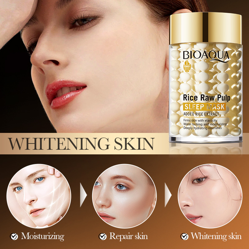 All-english BIOAOUA Rice Puree Nourishing Sleep Mask and Moisturizing Cream Cross-border export wholesale Item Picture