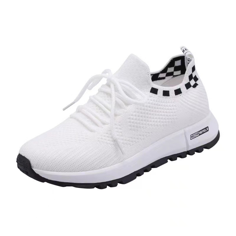 Women's shoes 2024 new style versatile white sneakers, net shoes, casual shoes, children's flying weaving breathable sports shoes, factory wholesale shoes Item Picture