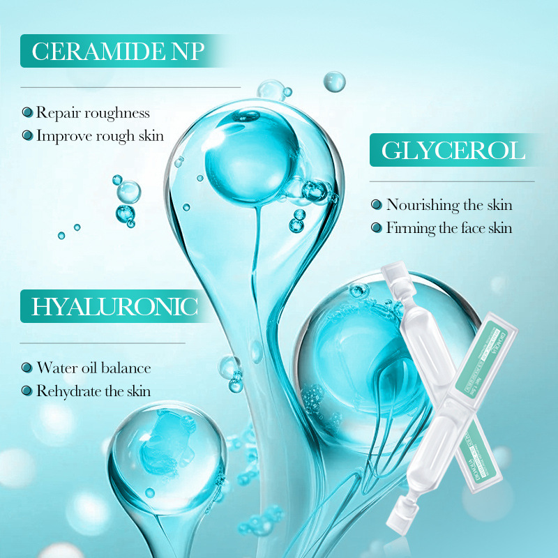 All-english BIOAOUA Hyaluronic Acid Moisturizing Repair single-Use Essence and Nourishing Essence cross-border export wholesale Specification drawing