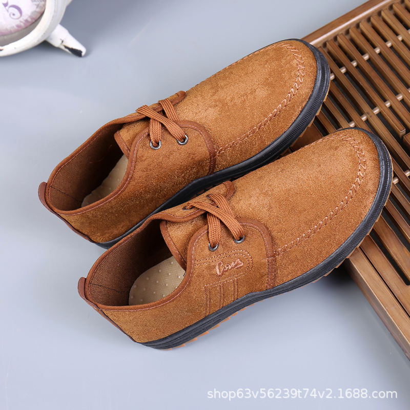 Old Beijing cloth shoes, casual canvas shoes for middle-aged and elderly men, comfortable to wear with one foot, versatile work safety shoes full figure