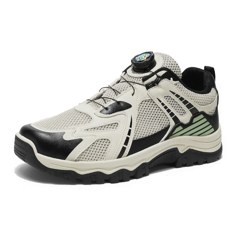 New summer men's hiking shoes, breathable perforated mesh shoes, men's anti-slip and wear-resistant sports shoes, casual dad shoes for men Item Picture