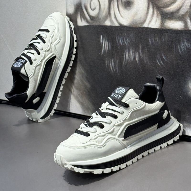 Men's Spring 2025 new breathable casual sports shoes, anti-slip soft-soled white sneakers, trendy dad shoes for men Application Scenario