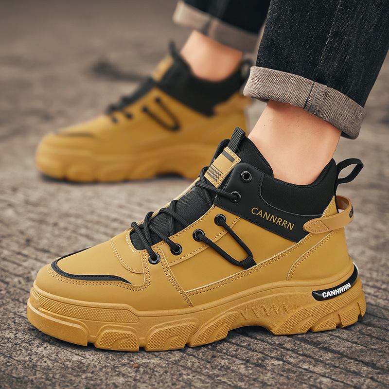 New high-top Dr. Martens boots for men in autumn, trendy and versatile, work clothes for construction sites, anti-slip casual short boots Application Scenario