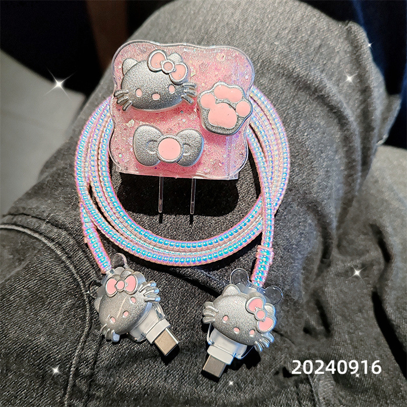 Cartoon data cable protection case, suitable for Apple 20w14promax charging cable, anti-breakage 13 fast charging 15/12 case Item Picture