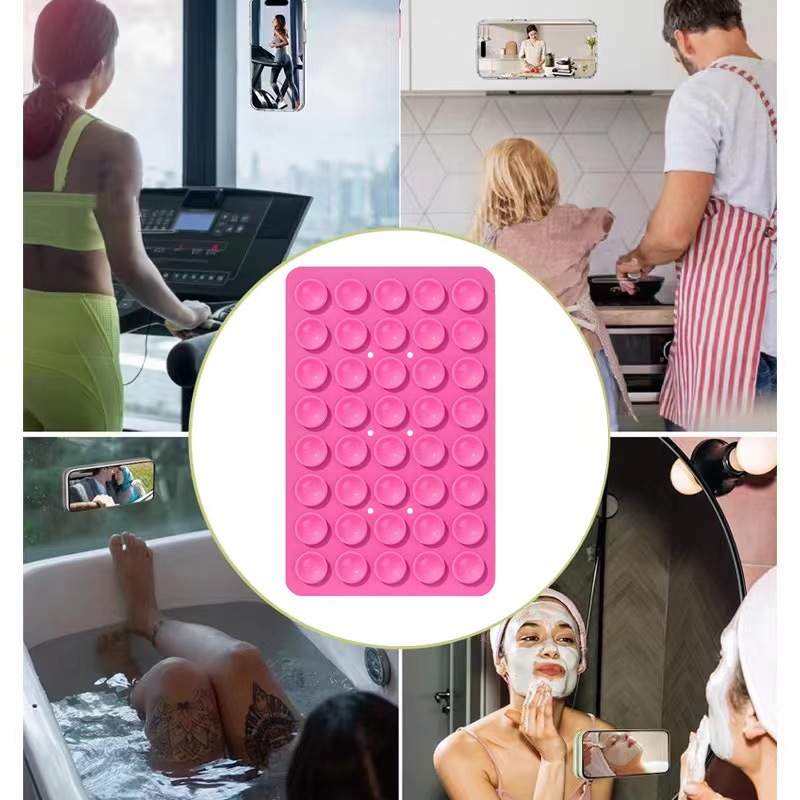 40-piece square silicone suction cup mobile phone stand, double-sided car suction cup fixator, mobile phone suction cup stand details Picture