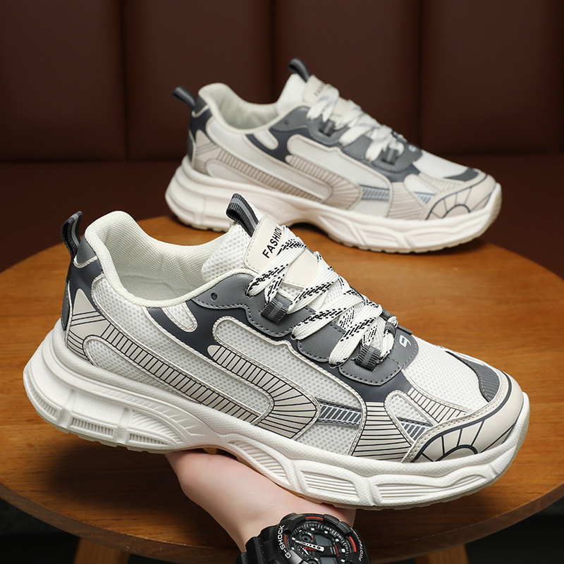 Summer men's shoes: Breathable mesh shoes for men, trendy and versatile thick-soled anti-slip sports shoes, casual running dad shoes for men Application Scenario