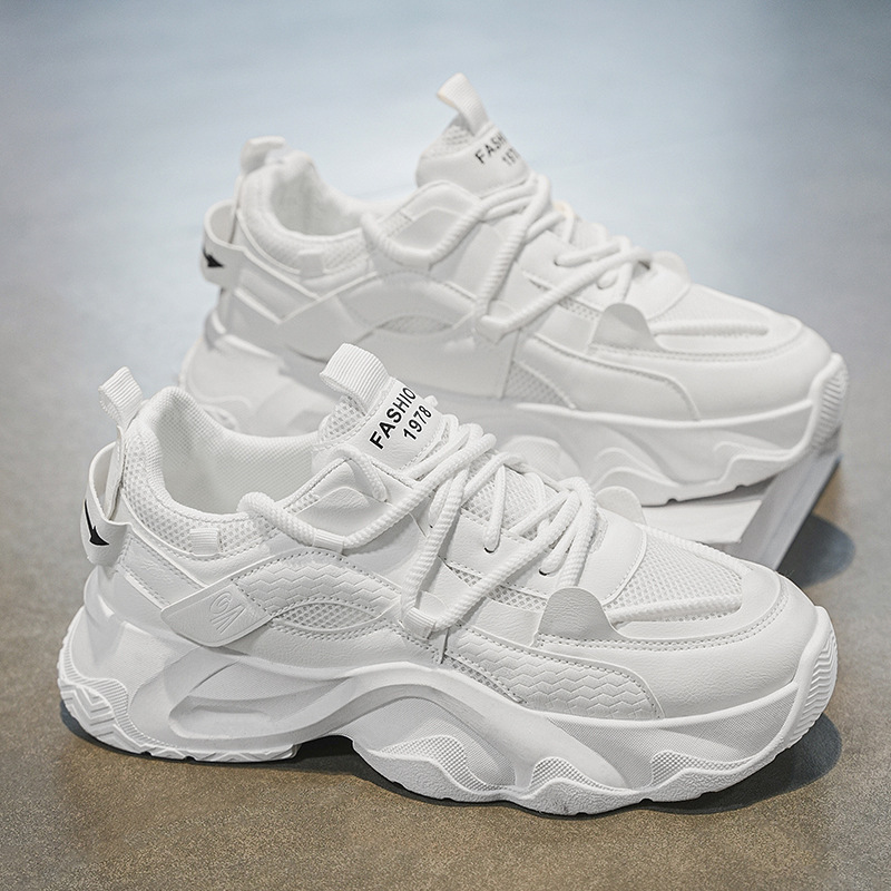 Spring Men's shoes 2025 New breathable mesh shoes for men, trendy and versatile thick-soled sports shoes, casual dad shoes for men Specification drawing