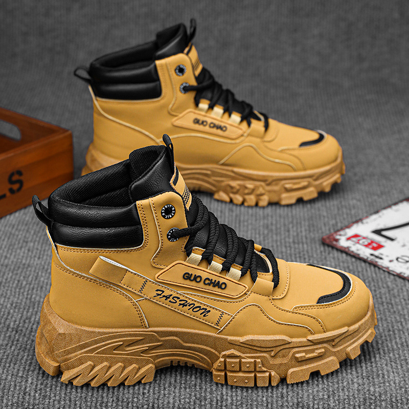 High-top Dr. Martens boots men's autumn new workwear shoes Men's trendy and versatile thick-soled anti-slip casual short boots full figure