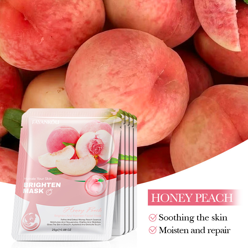 All-english FAYANKOU Peach Brightening Moisturizing Mask Cross-border export wholesale Moisturizing Mask details Picture