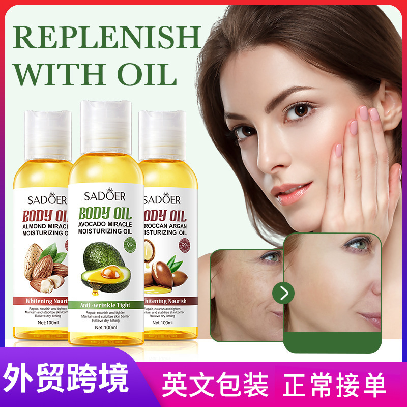 Full English SADOER Flower and Fruit Moisturizing Oil set for hydrating and nourishing the skin with oil cross-border export wholesale full figure