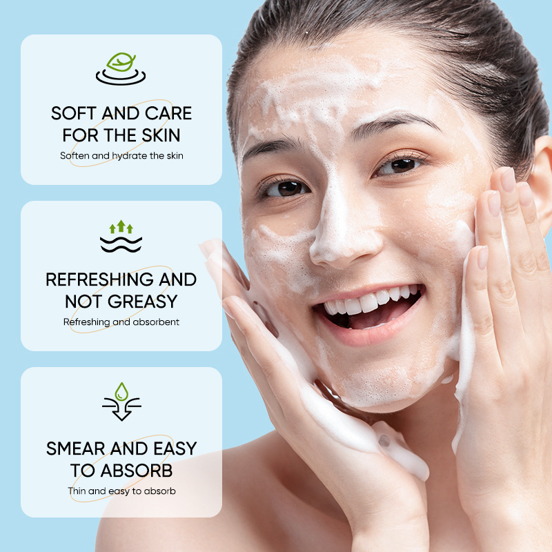 All-english SADOER aloe Vera Refreshing Facial Cleanser Mousse removes dirt and does not cause tightness. Cross-border wholesale Application Scenario