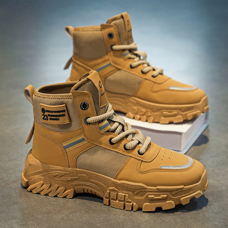 Martin Boots Men's autumn and winter new retro high-cut workwear shoes for men, trendy and versatile thick-soled sports ankle boots full figure