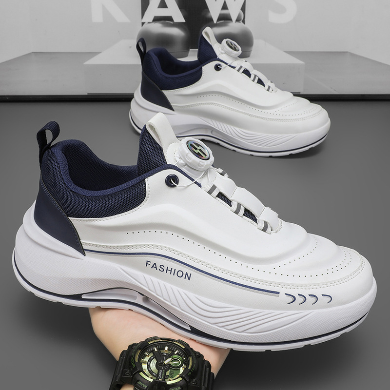 New summer men's shoes: breathable white sneakers, men's trendy and versatile thick-soled sports shoes, casual running dad trendy shoes Application Scenario