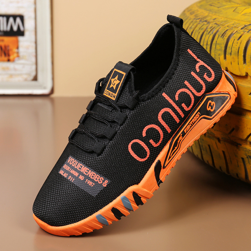 Wholesale men's shoes for the 2023 summer new style of Fei-woven sports shoes, men's breathable mesh fabric shoes full figure