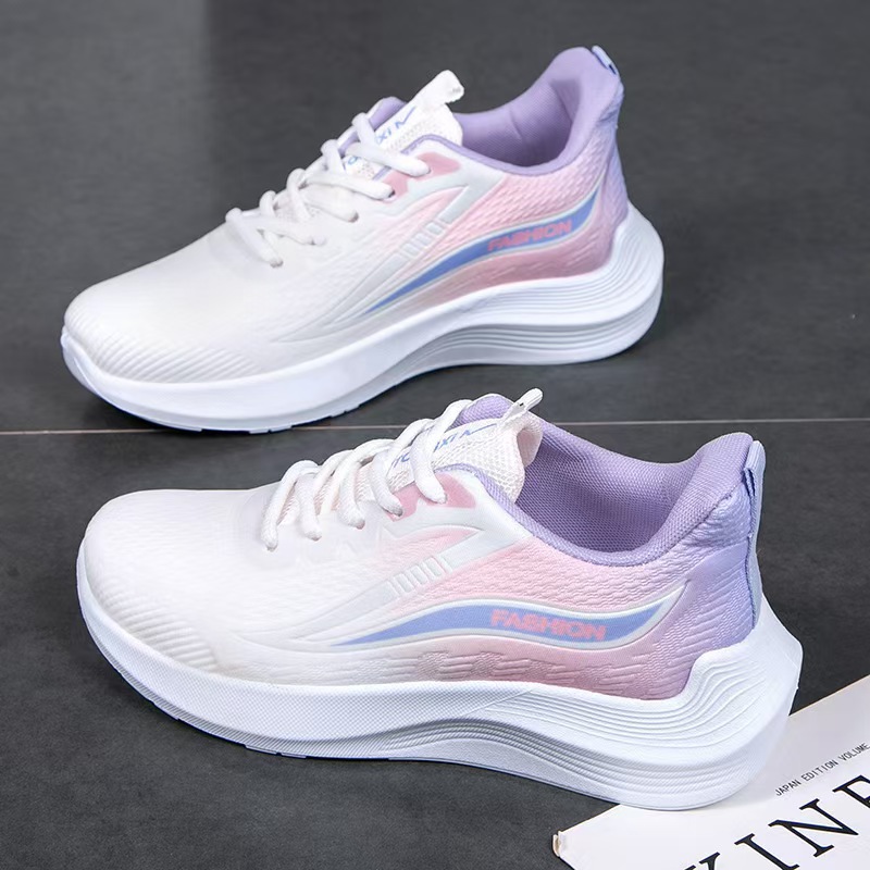 New mesh running shoes for Spring and autumn 2025: Breathable and comfortable sports casual shoes, light student running women's shoes, cross-border Specification drawing