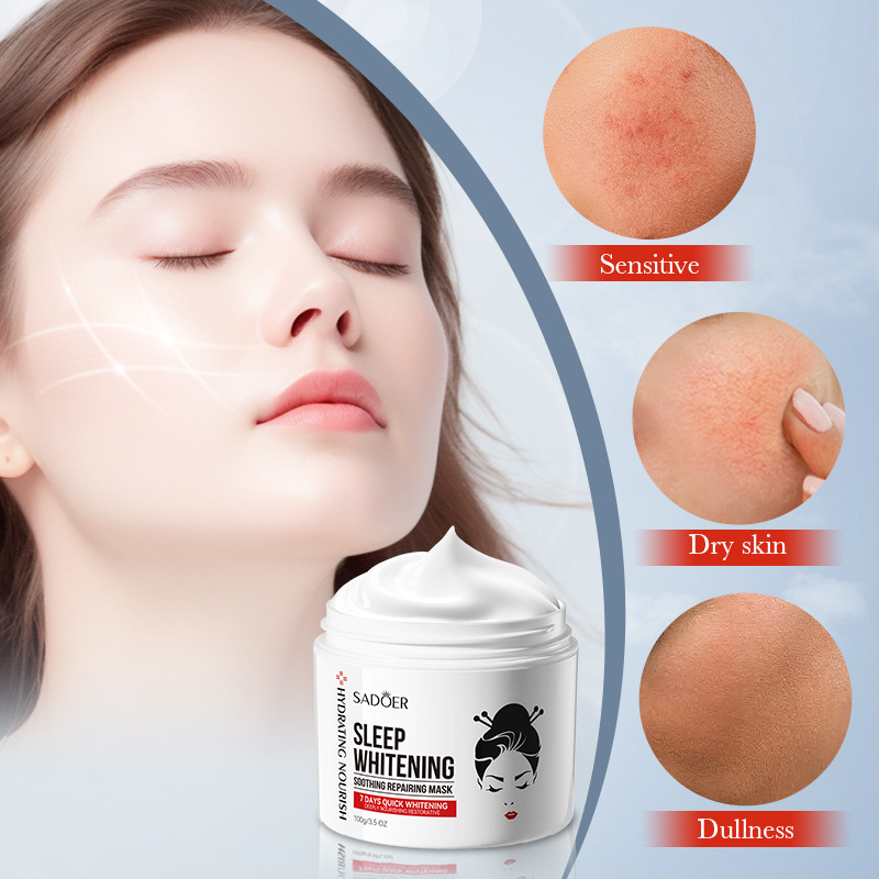 Cross-border export wholesale of all-English SADOER Qu Acid Whitening Soothing Sleep Mask and Moisturizing Moisturizing Mask Item Picture