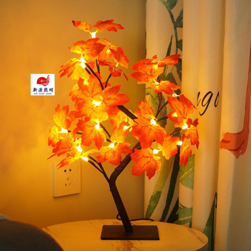 led cherry blossom lights, tree lights, rose, maple leaf, fiber optic flower decorations, gifts, night lights Application Scenario