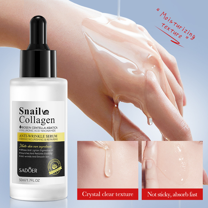 SADOER Snail Collagen Anti-Wrinkle Essence in Full English for hydrating, moisturizing and nourishing the skin cross-border export wholesale Item Picture