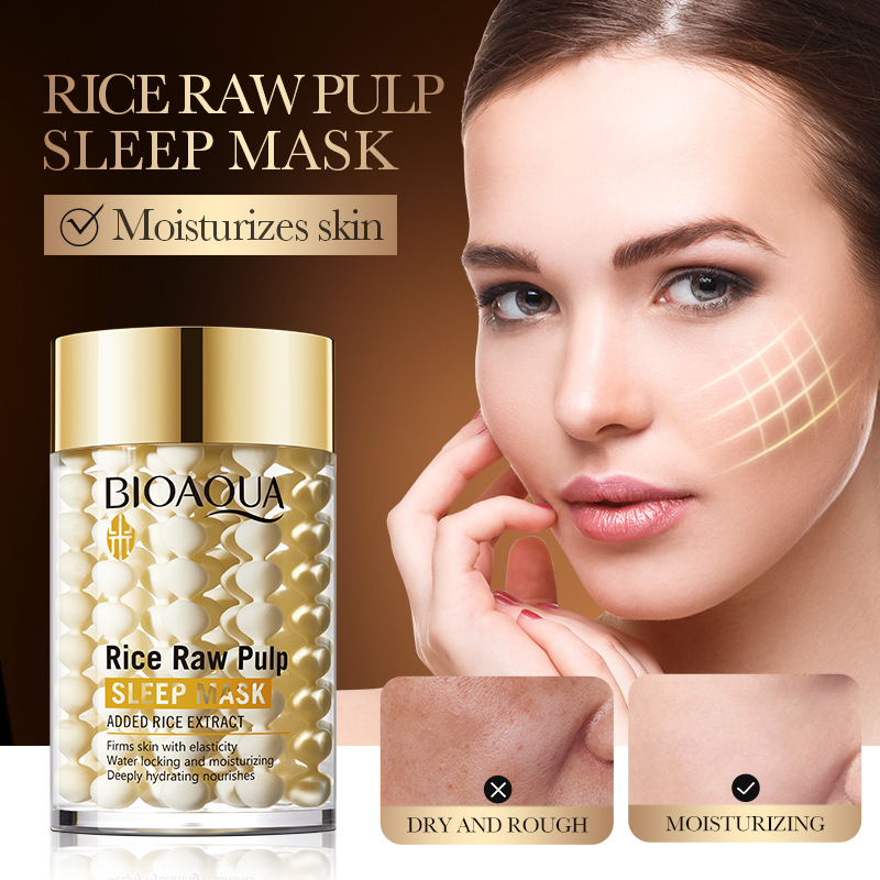 All-english BIOAOUA Rice Puree Nourishing Sleep Mask and Moisturizing Cream Cross-border export wholesale details Picture