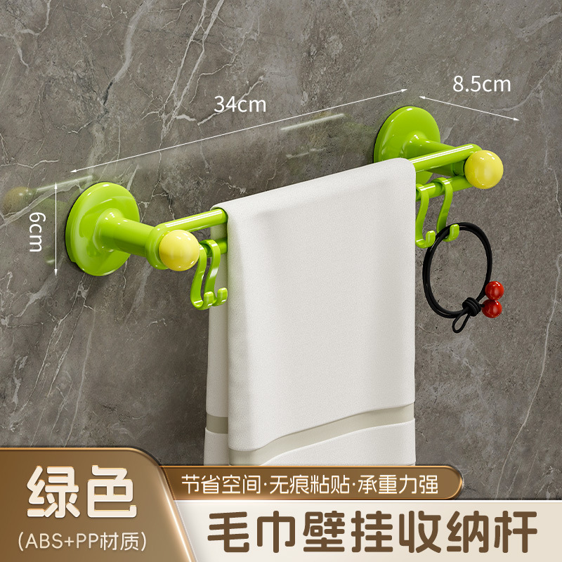 L87-星轨毛巾架 毛巾挂钩一排式卫生间门后挂杆免打孔强力承重粘细节图