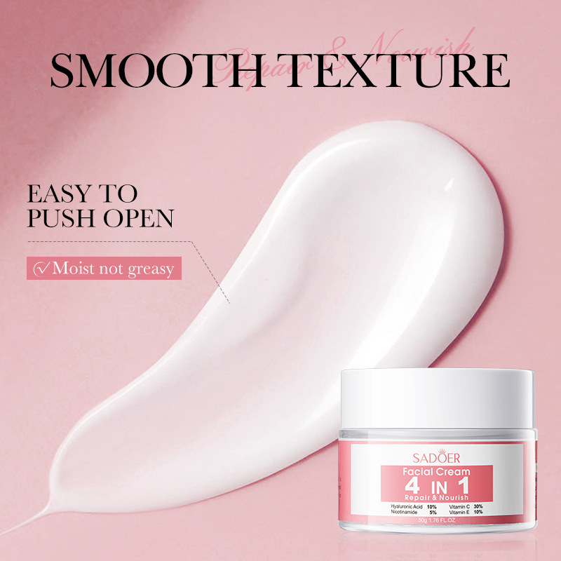 Cross-border export wholesale of all-English SADOER four-in-one Firming, Filling and highly moisturizing facial cleanser set Specification drawing