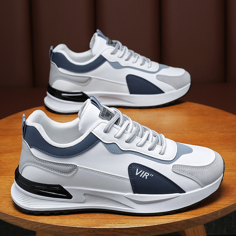 Spring new men's shoes: Breathable leather shoes, men's trendy and versatile thick-soled sports shoes, casual running dad trendy shoes Specification drawing