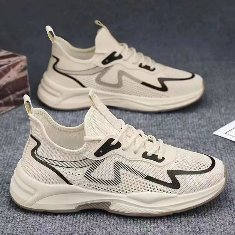 Men's 2024 autumn new style men's shoes, summer hollowed-out flying mesh upper work, sports, running and casual shoes for export wholesale Specification drawing