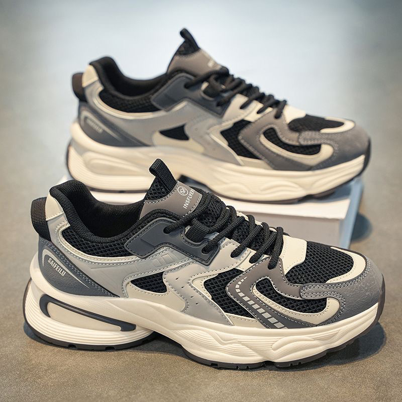 Summer men's shoes 2025 new breathable mesh sports shoes for men, trendy and versatile thick-soled casual dad shoes full figure