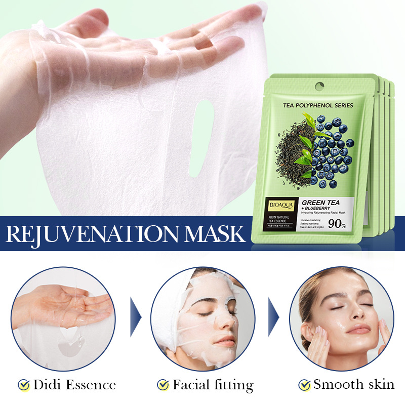 All-english BIOAOUA Green Tea Blueberry Hydrating and Moisturizing Mask, cross-border export wholesale Application Scenario