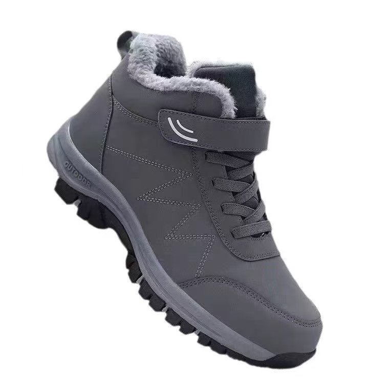 Middle-aged and elderly walking shoes with fleece in autumn and winter, round toe with cotton in winter, warm and thick, cross-border export shoes for men Item Picture