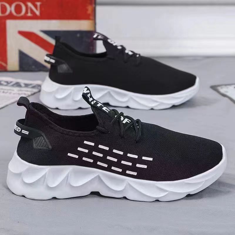 Wholesale of new breathable men's shoes for summer 2024, trendy mesh fabric sports running and youth sports shoes full figure
