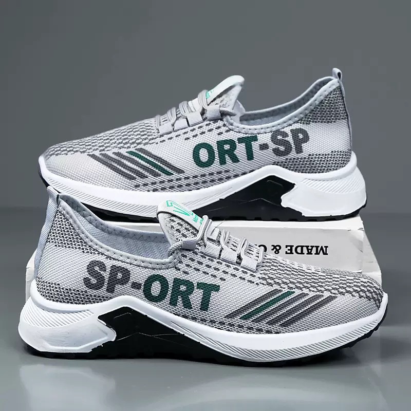 One-piece consignment shoes, men's sports shoes, men's flying weaving foreign trade cross-border running shoes wholesale, comfortable and breathable net shoes for men full figure