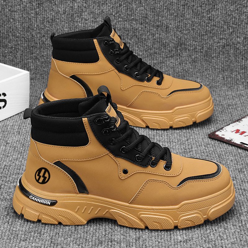 High-top Dr. Martens boots men's autumn new breathable work shoes Men's Korean style versatile British style thick-soled short boots Specification drawing