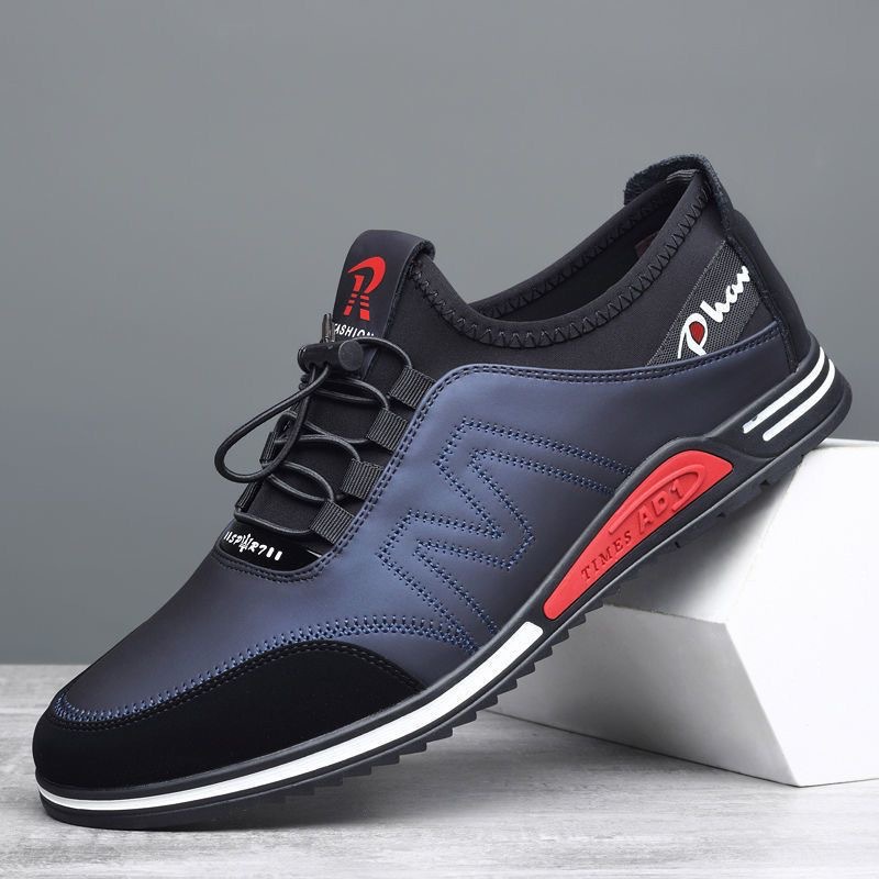2025 Spring and Autumn new men's sporty and casual leather shoes, Korean version, fashionable and versatile, youth trendy shoes, board shoes, breathable men's shoes details Picture