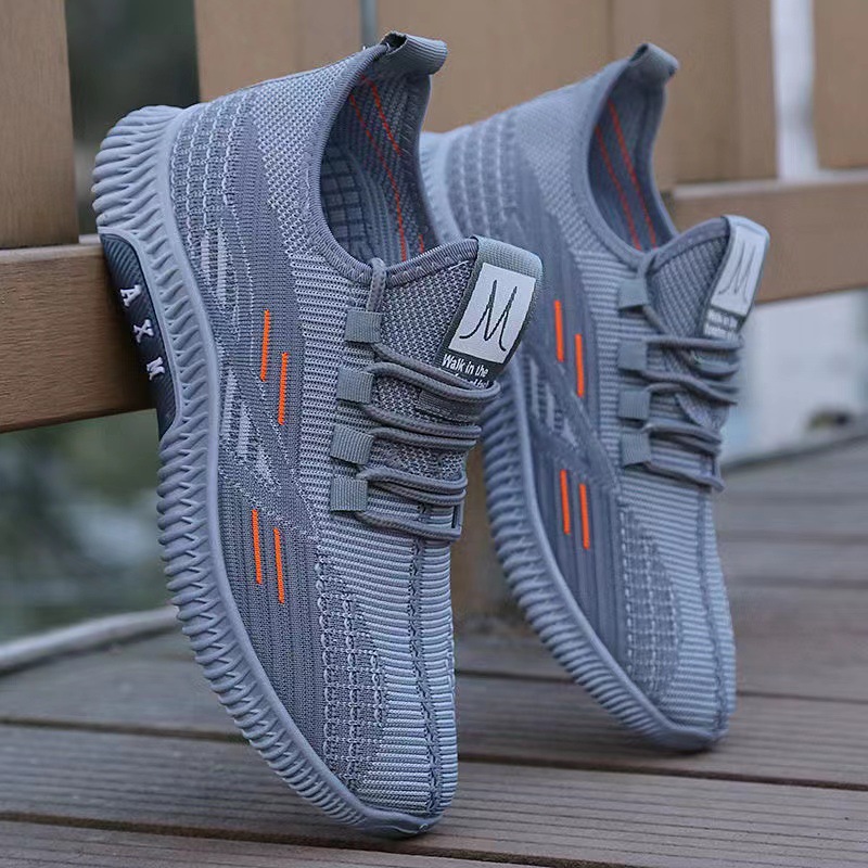 Wholesale of 2025 Spring and Autumn casual men's shoes, running shoes, mesh sports shoes, breathable Korean-style casual shoes with flying mesh Application Scenario