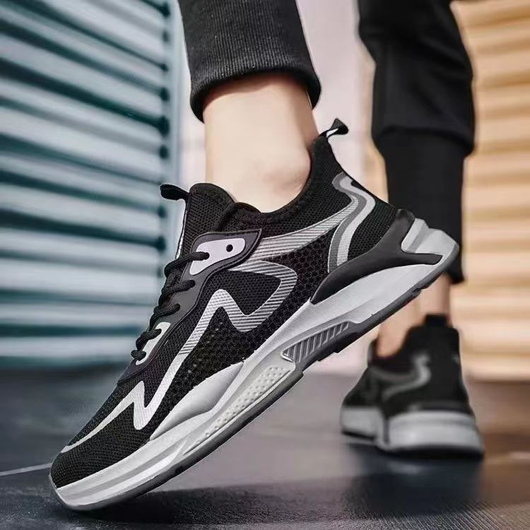 Men's 2024 autumn new style men's shoes, summer hollowed-out flying mesh upper work, sports, running and casual shoes for export wholesale Application Scenario